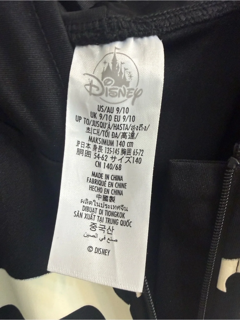 Disney Mickey Mouse Skeleton Hooded Onesie Costume glow in the dark size 9/10